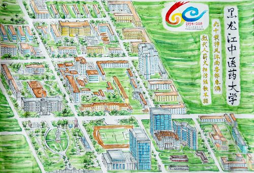 同学们的作品——手绘校园地图
