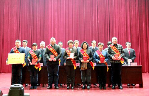 先进党支部、优秀党务工作者、优秀共产党员代表上台领奖